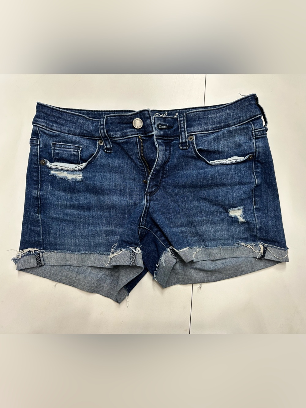 Universal Thread Mid Rise Midi Roll Cuff Jean Shorts